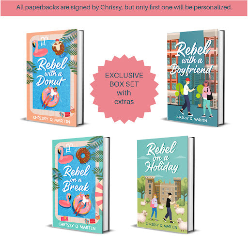 Four signed paperbacks in this cute young adult romantic comedy series. No spice romcom books for all ages.